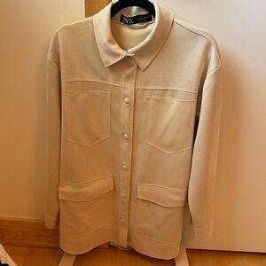 Zara Faux-Suede Shirt Jacket